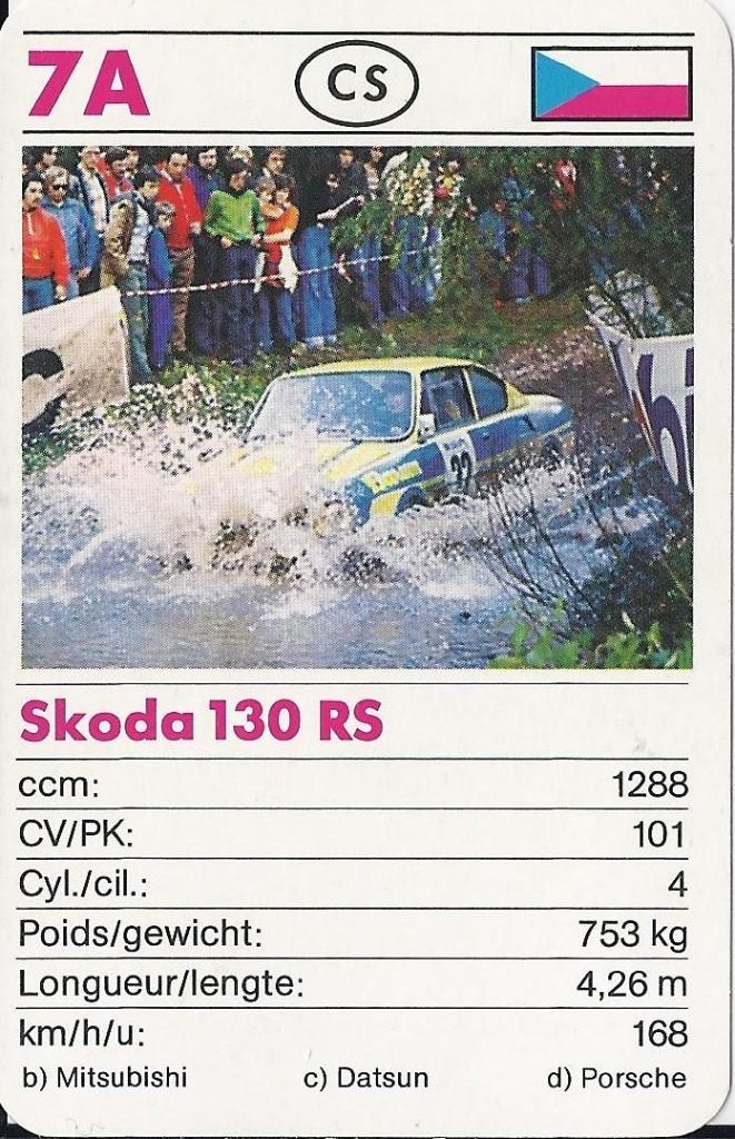 Kw2885 autokaartje 7a skoda 130 rs, Ophalen of Verzenden, Zo goed als nieuw, Auto's