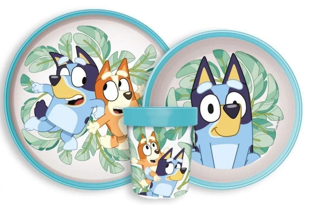 Bluey Kinderservies Magnetron - 3-delig Eetsetje / Dinnerset, Nieuw, Ophalen of Verzenden, Nvt, Nvt