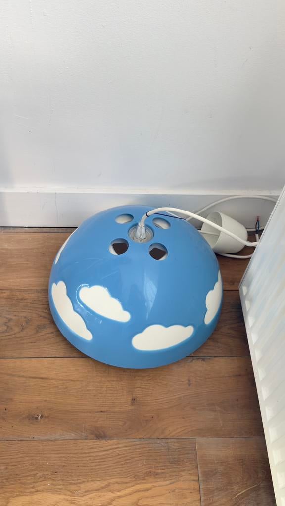 Vintage Skojig hanglamp wolkjes ikea blauw, Antiek en Kunst, Antiek | Emaille, Ophalen of Verzenden