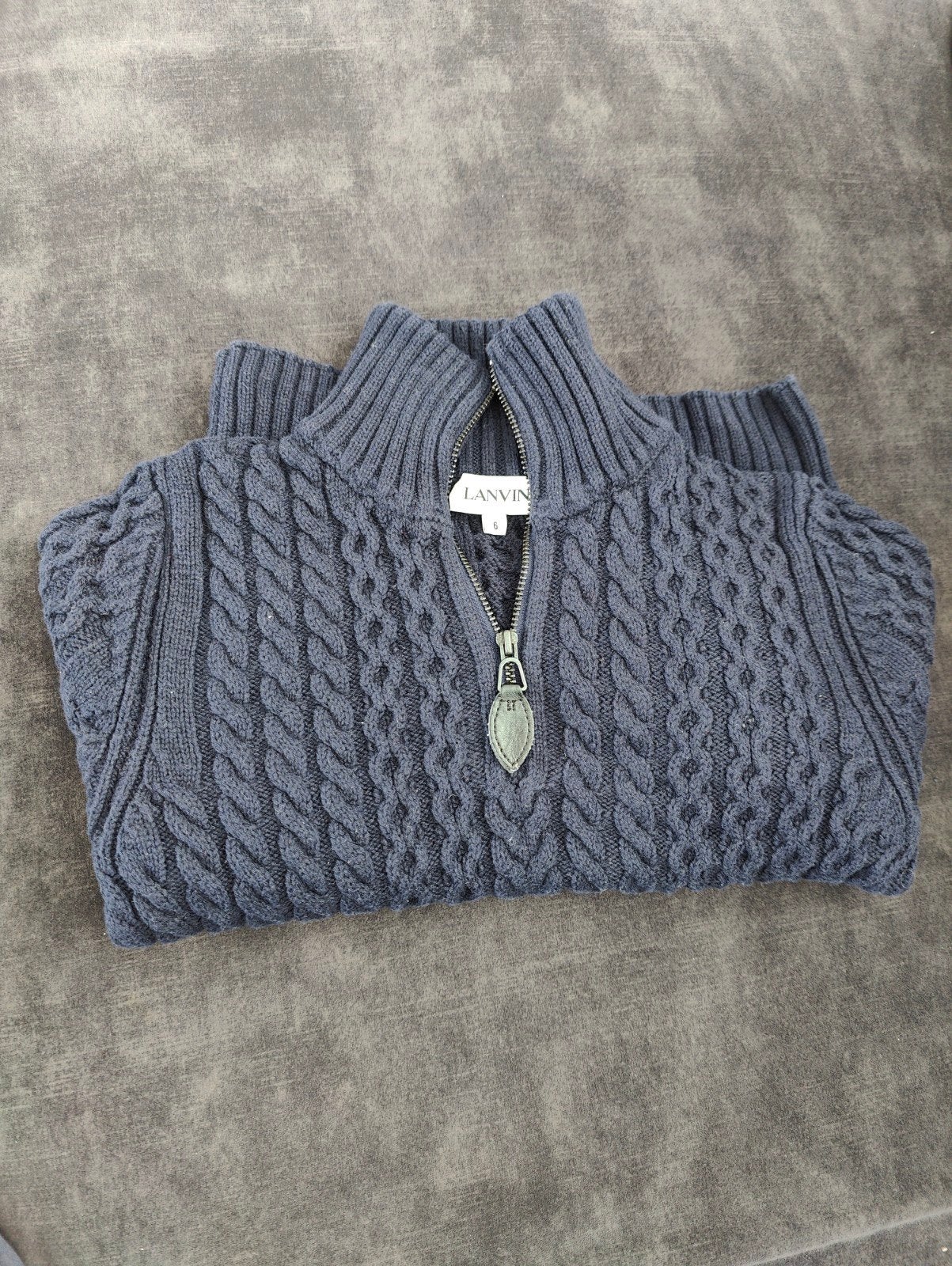 Lanvin Kabelgebreide Trui met Rits, Lanvin, Trui of Vest, Nieuw, Ophalen of Verzenden