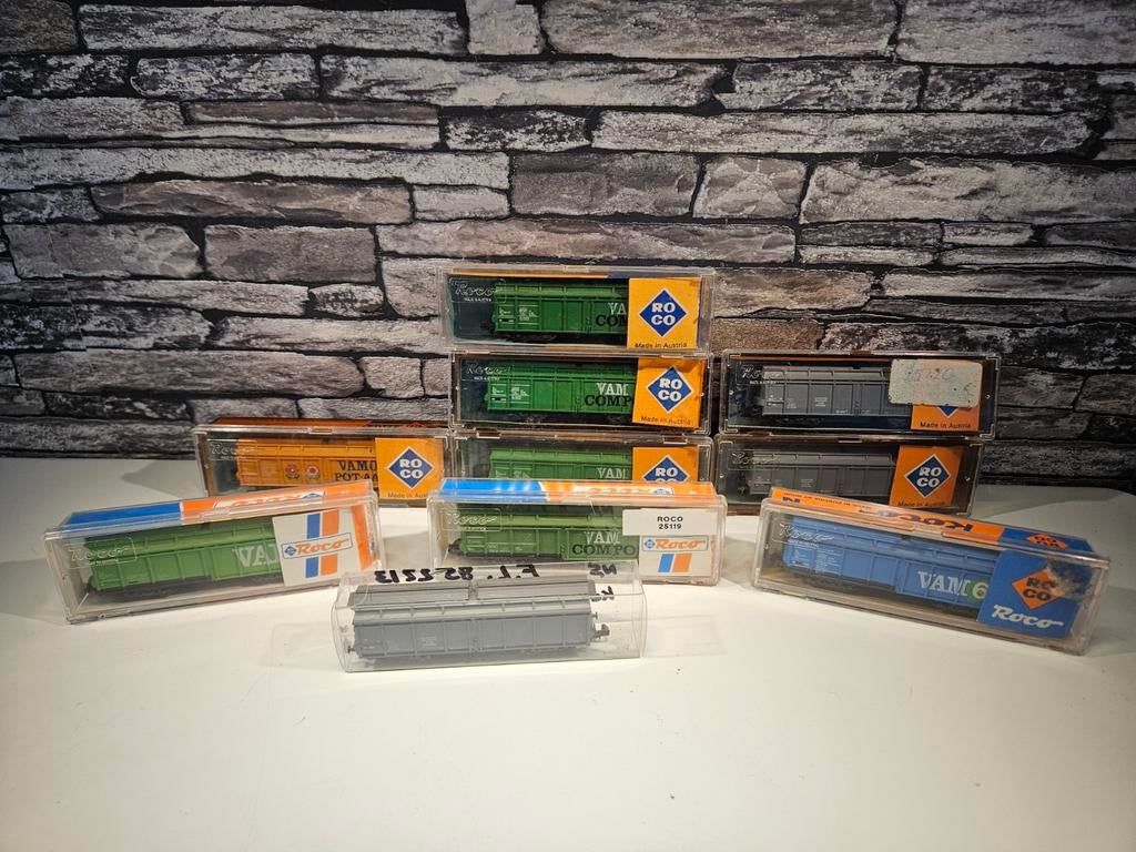 10x VAM compost wagonnen NS N spoor modeltrein 1:160, Gebruikt, Gelijkstroom, Wagon, Ophalen of Verzenden