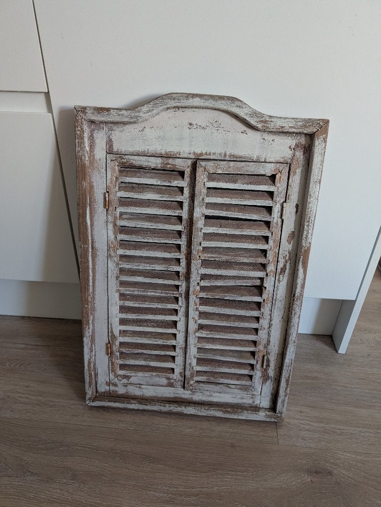 Landelijke Brocante Luiken Spiegel / Venster Spiegel, Ophalen, Rechthoekig, Minder dan 50 cm, Minder dan 100 cm