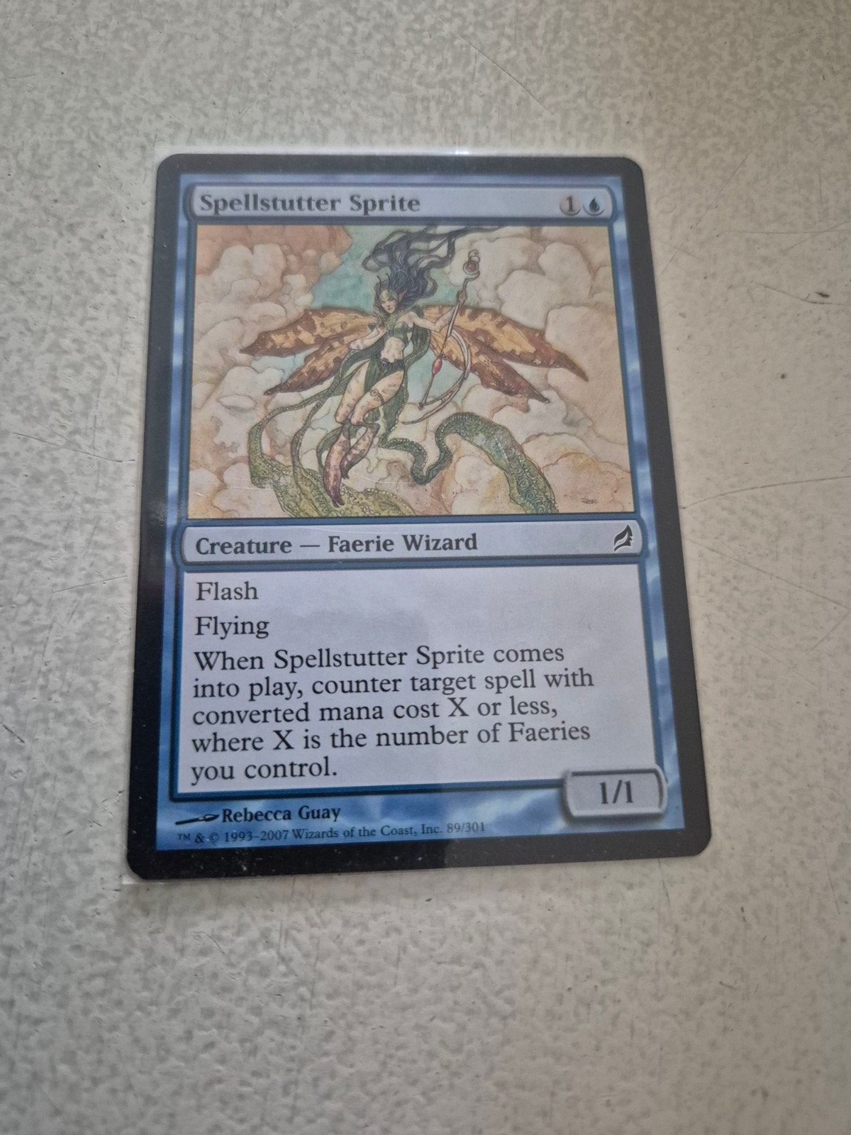 Magic the Gathering: Spellstutter Sprite (89/301), Hobby en Vrije tijd, Ophalen of Verzenden, Gebruikt, Losse kaart