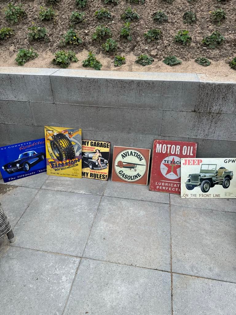 Vintage metalen reclameborden - Auto's, Garage, Olie, Ophalen of Verzenden, Gebruikt, Auto's