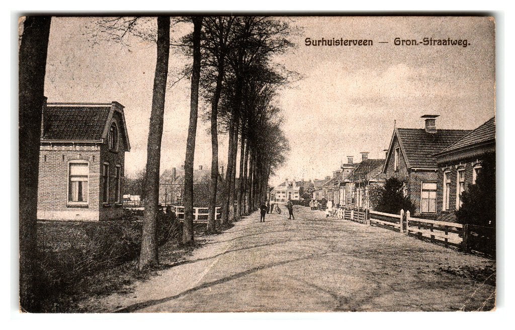 Surhuisterveen, Gron.-Straatweg, Verzenden, 1920 tot 1940, Gelopen, Friesland