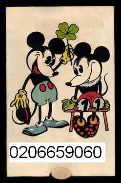 zoek disney mickey mouse beweegbare kaart oud 1930 1931 1932, Verzamelen, Ophalen of Verzenden, 1920 tot 1940, Overige thema's