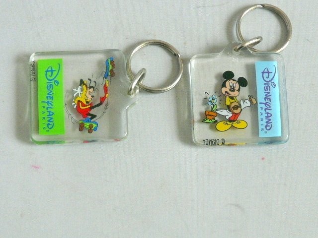 Disneyland Parijs # Sleutelhangers Mickey en Goofy, Ophalen of Verzenden, Mickey Mouse, Zo goed als nieuw, Beeldje of Figuurtje