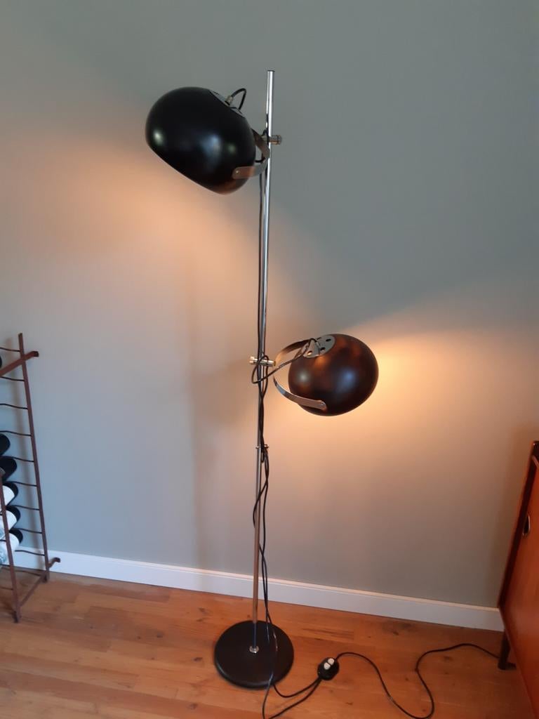 Vintage Dijkstra (stijl) vloerlamp 171 cm hoog, Ophalen, Gebruikt, Metaal, Modern