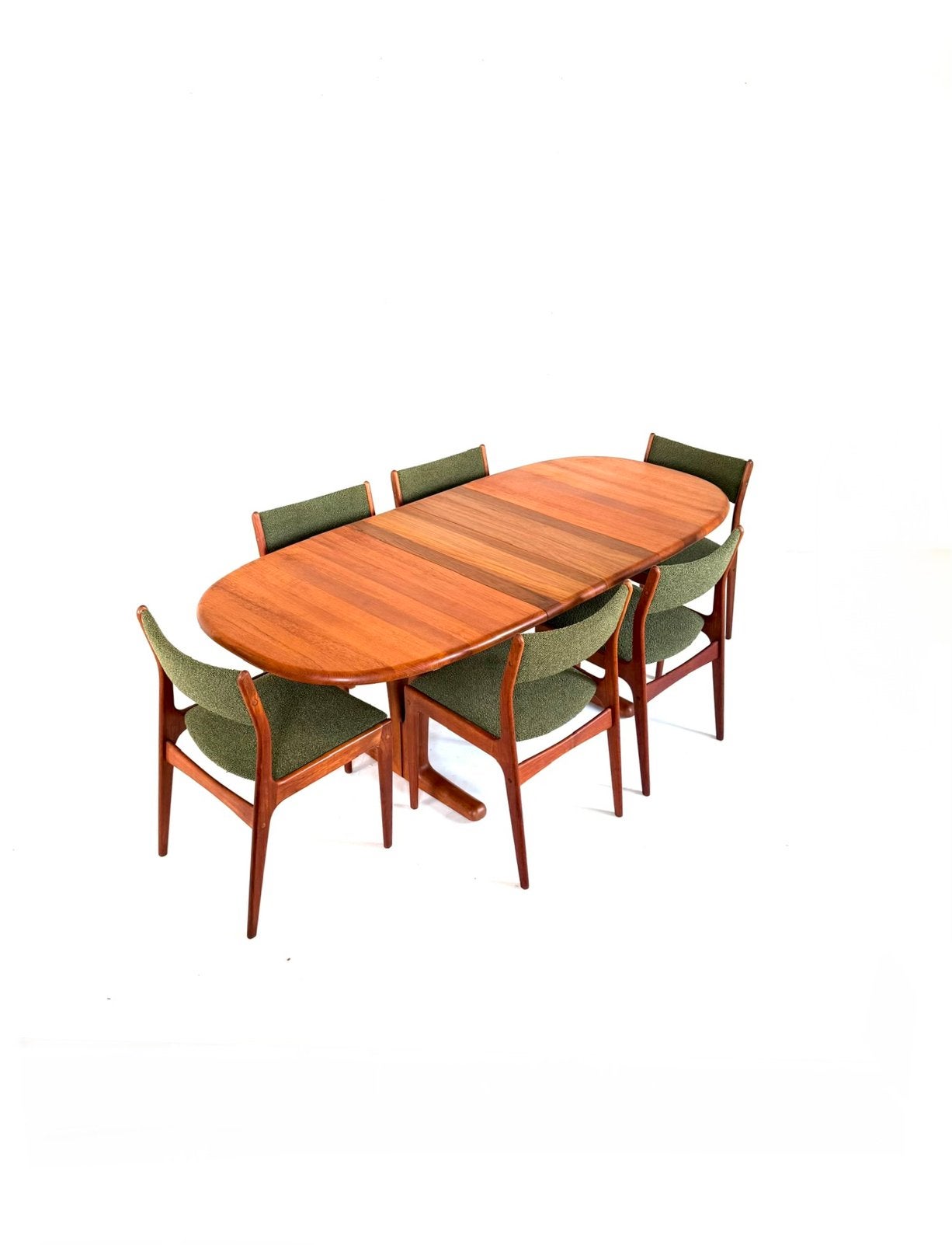 Vintage verlengbare teak eettafel, Holstebro Møbelfabr. ‘70, Holstebro Møbelfabrik, Vintage retro buisframe design rotan webbing papercord deens