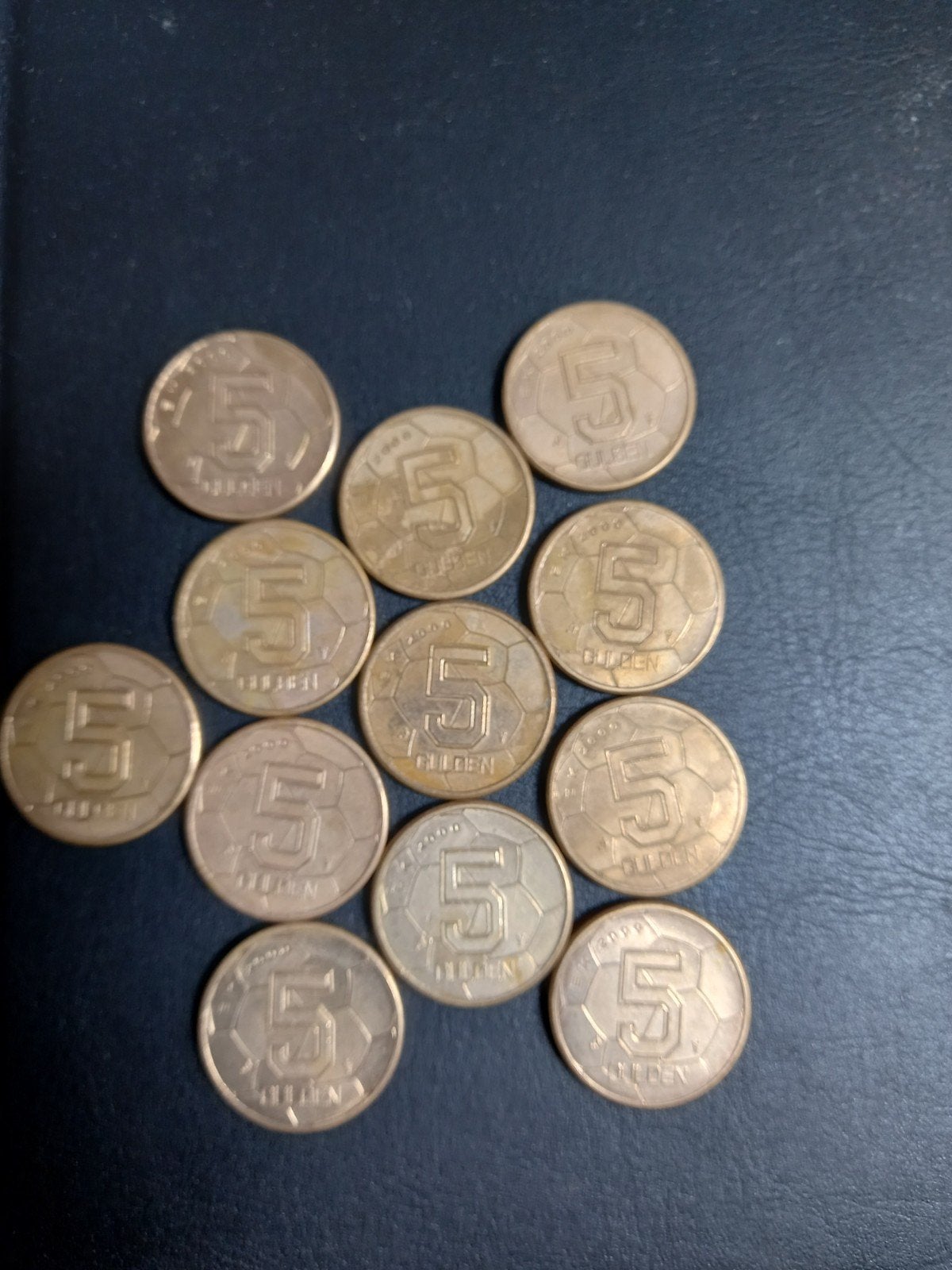 Set van 12 Nederlandse Voetbal EK 5 gulden munten uit 2000, Ophalen of Verzenden, Koningin Beatrix, 5 gulden, Setje