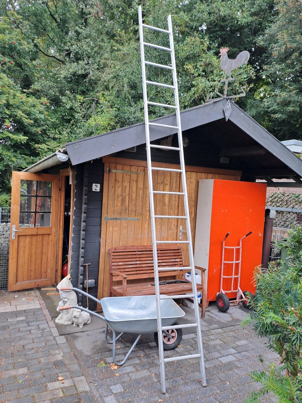 degelijke aluminium ladder te koop, Ophalen of Verzenden, Gebruikt, 4 meter of meer
