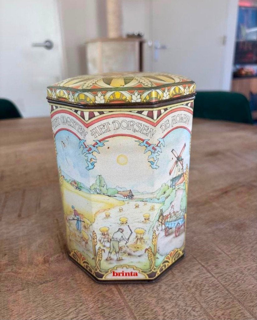 Vintage Brinta blik - Boerderij, Ophalen of Verzenden, Gebruikt, Overige, Overige merken