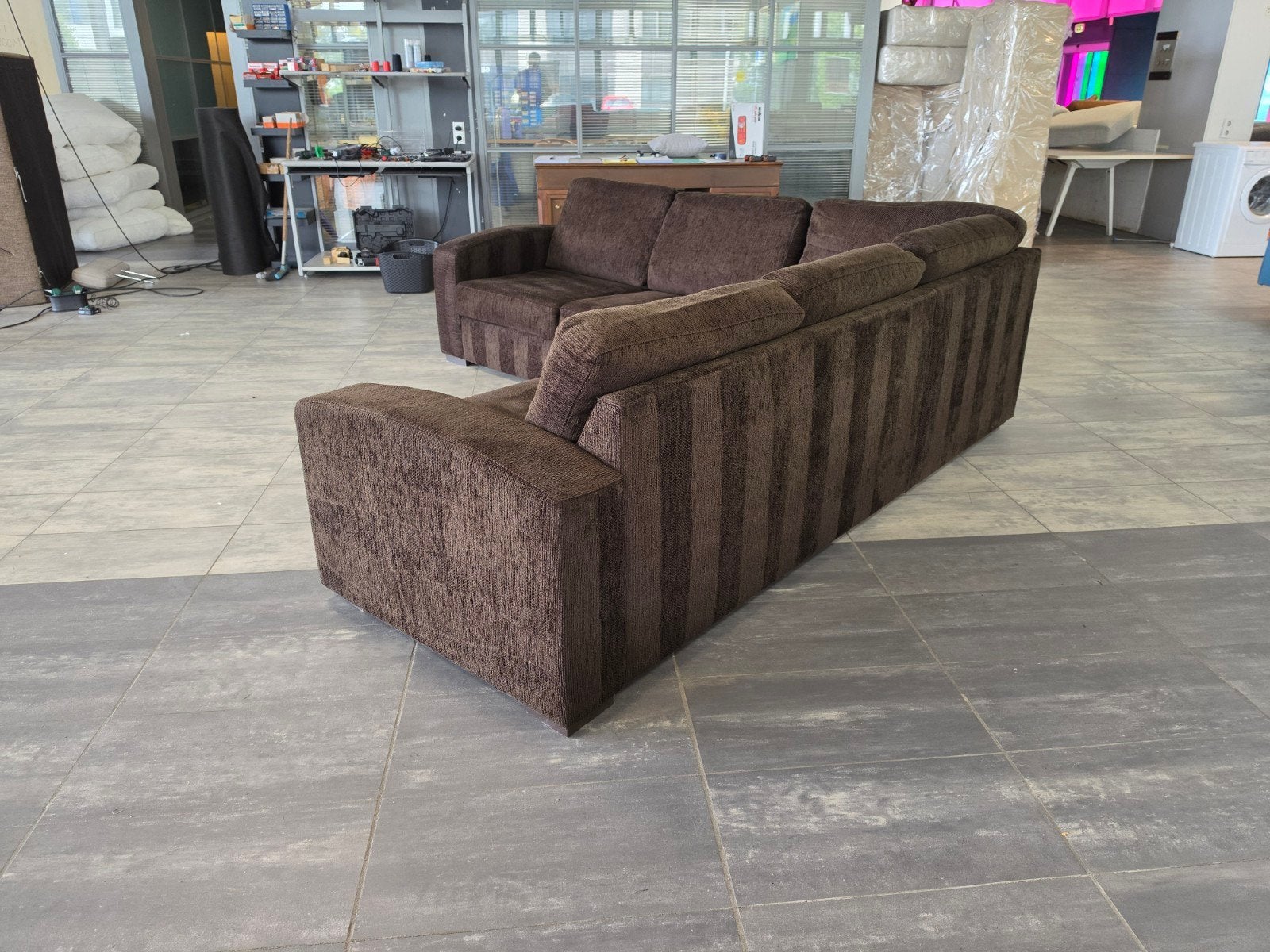 Foto 6 van ✅️️️️️️ GEREINIGD donkerbruin hoekbank 245x245 | BEZORGEN
