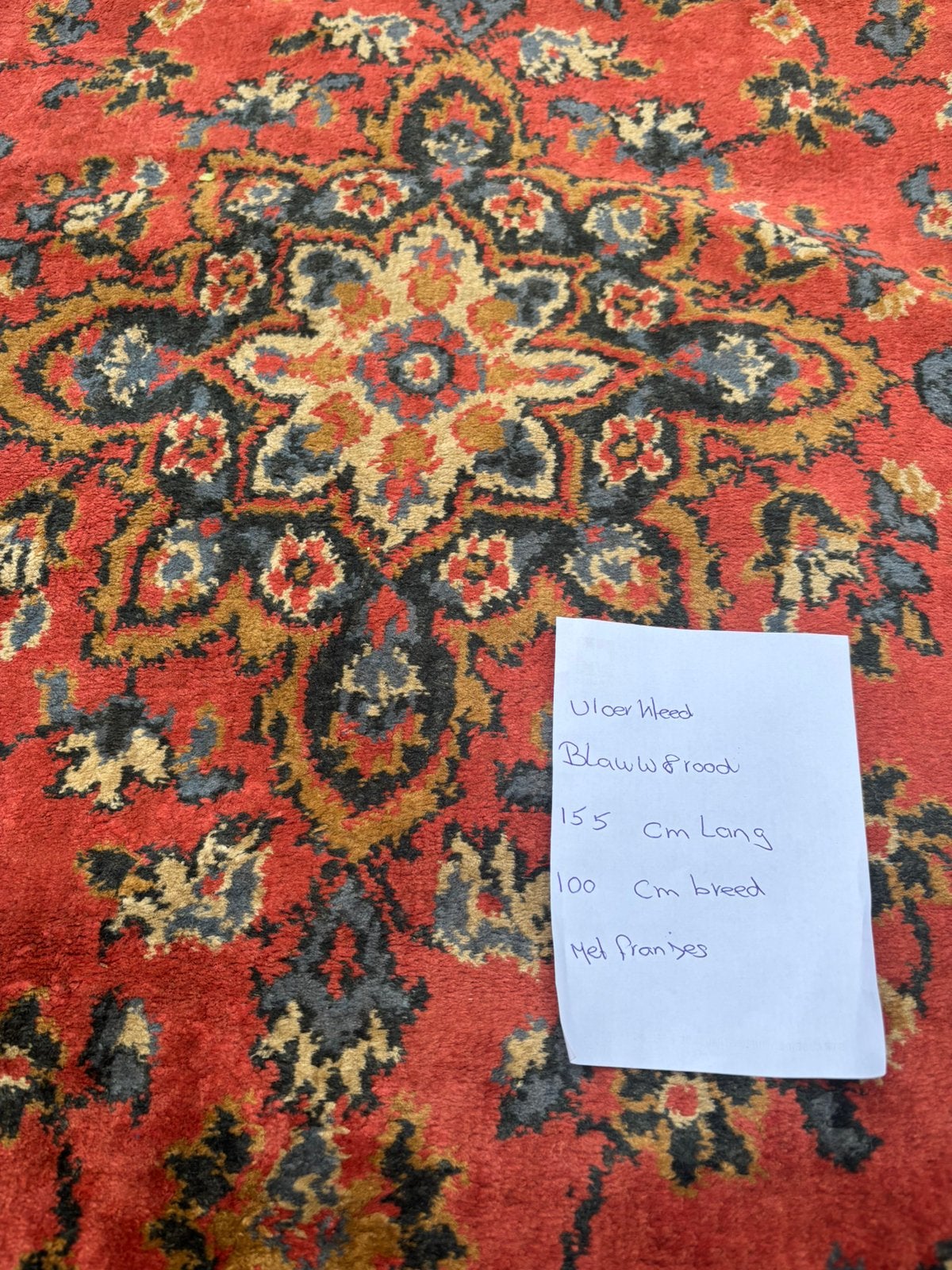 Oudje vloerkleed kan ook tafel kleed te gebruiken nu 45 euro, 100 tot 150 cm, Blauw, Ophalen of Verzenden, Zo goed als nieuw