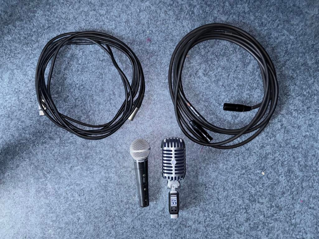 Set Shure microfoons + XLR kabels – Topkwaliteit, Muziek en Instrumenten, Microfoons, Ophalen of Verzenden, Zo goed als nieuw