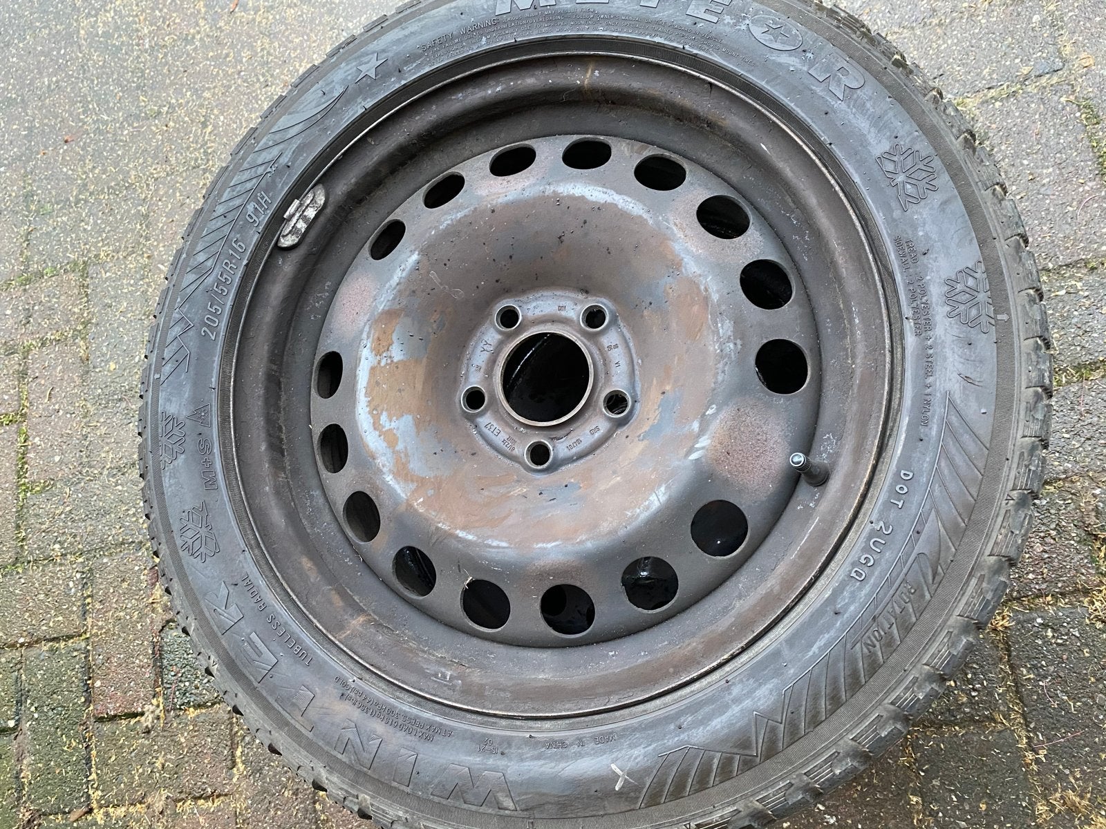 winterbanden op stalen velgen ET37 Opel astra, Ophalen, Gebruikt