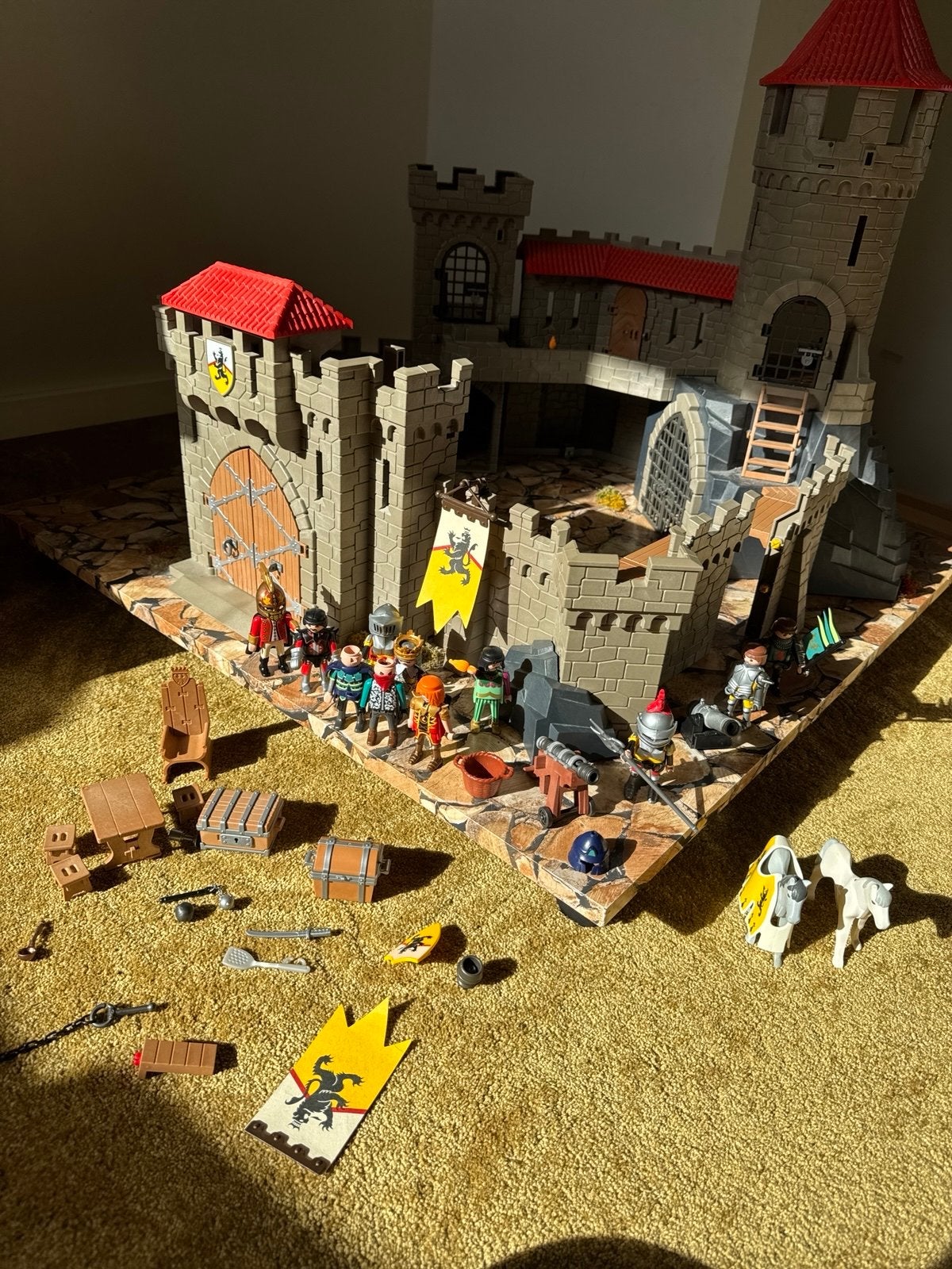 Playmobil Kasteel met ridders en accessoires, Ophalen, Gebruikt, Complete set, Kasteel/Fort