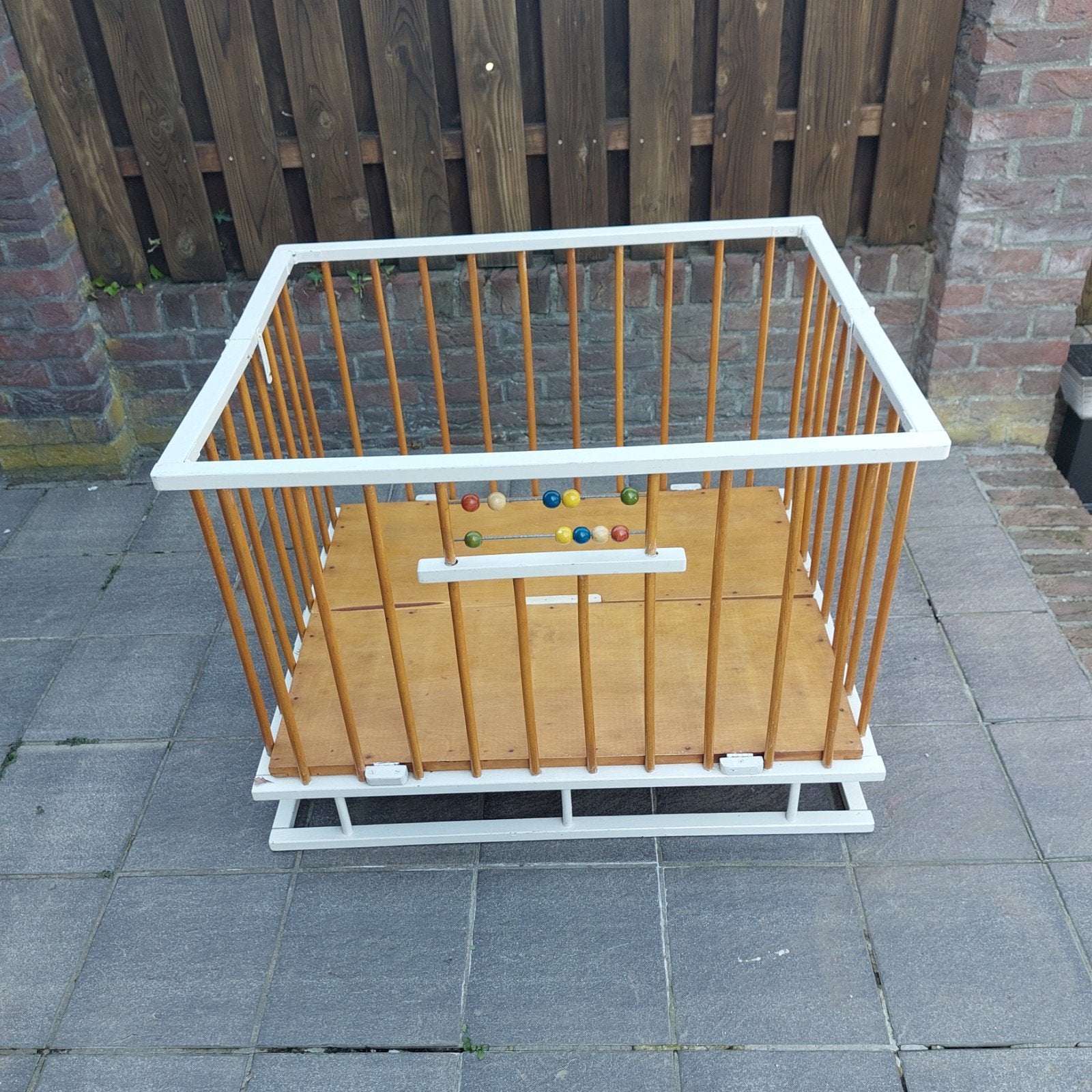 Vintage houten box 80x100 cm, Ophalen, Gebruikt, Rechthoekig