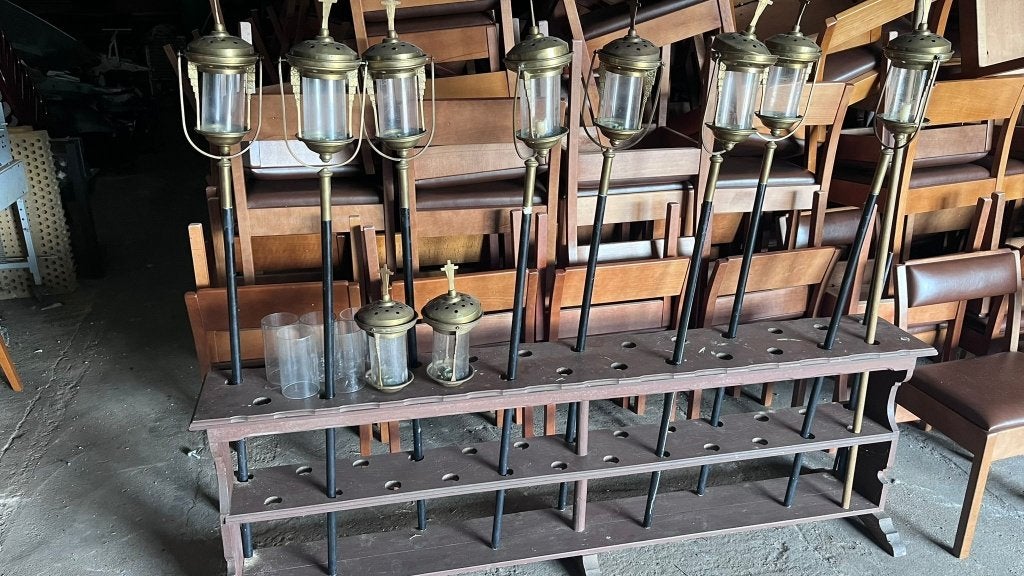 Unieke set kerkelijke processielantaarns, 7 stuks, Ophalen