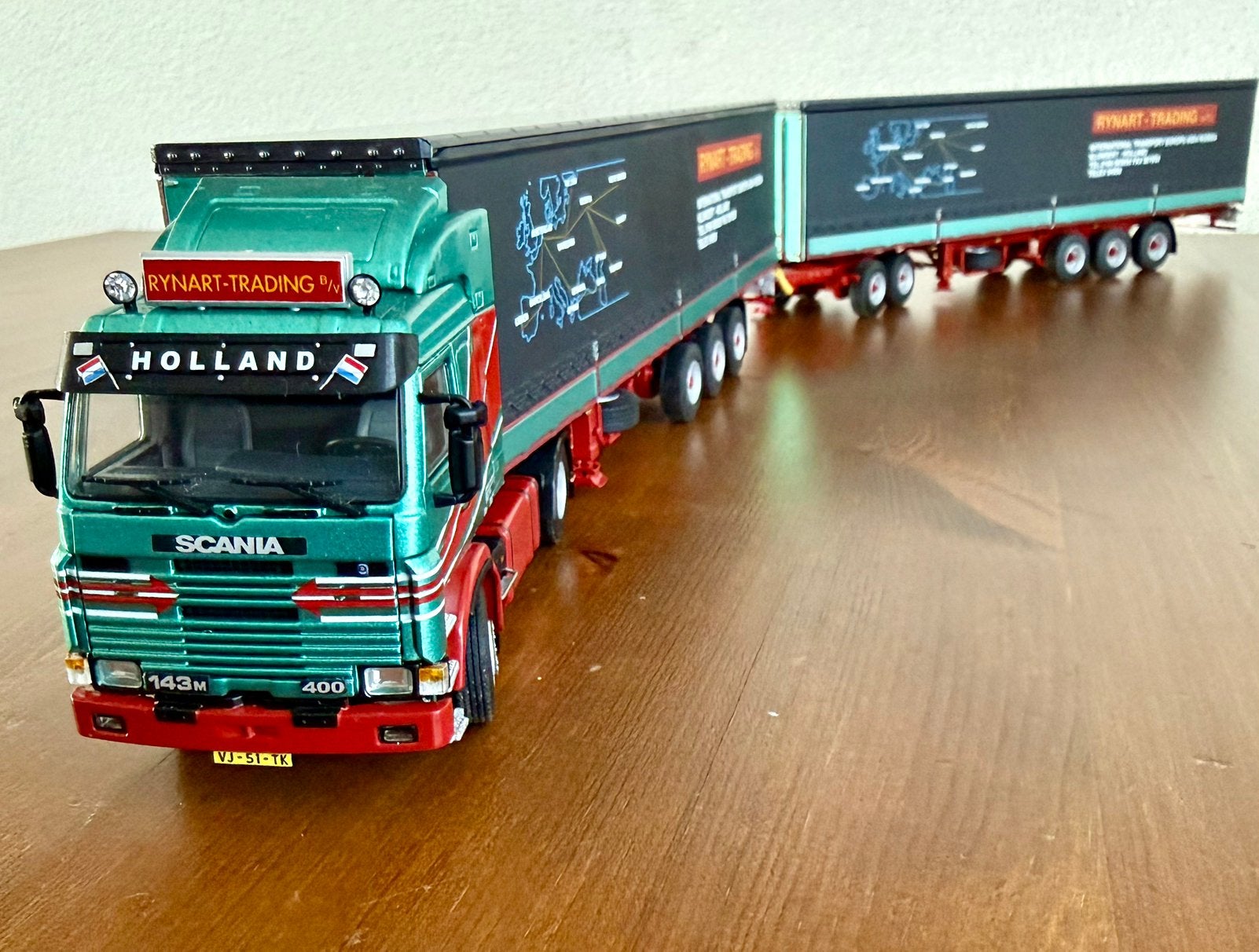 WSI Rynart Trading, Scania 143 ROADTRAIN/ LZV,originele doos, Ophalen of Verzenden, Zo goed als nieuw, Bus of Vrachtwagen, Wsi
