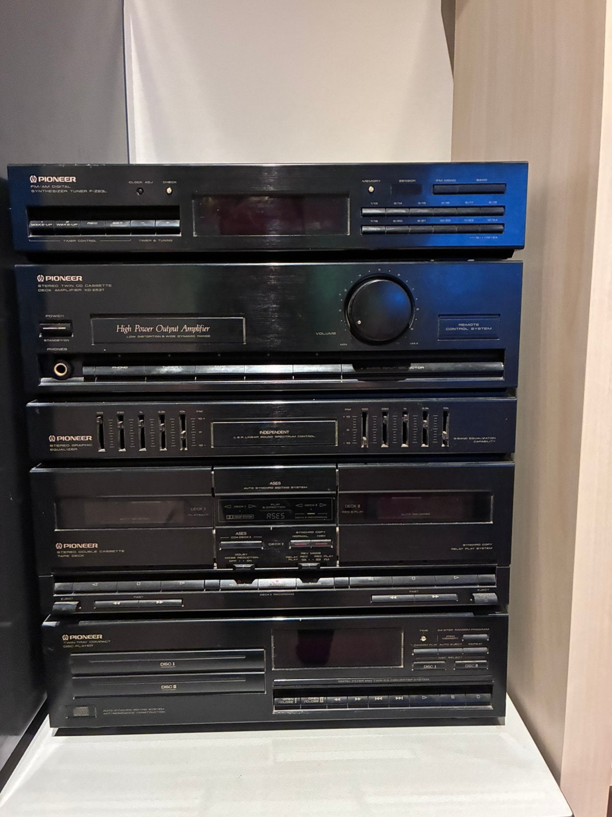 Stereo toren / radio / cd met 2 boxen, Ophalen, Gebruikt, Tuner of Radio, Pioneer