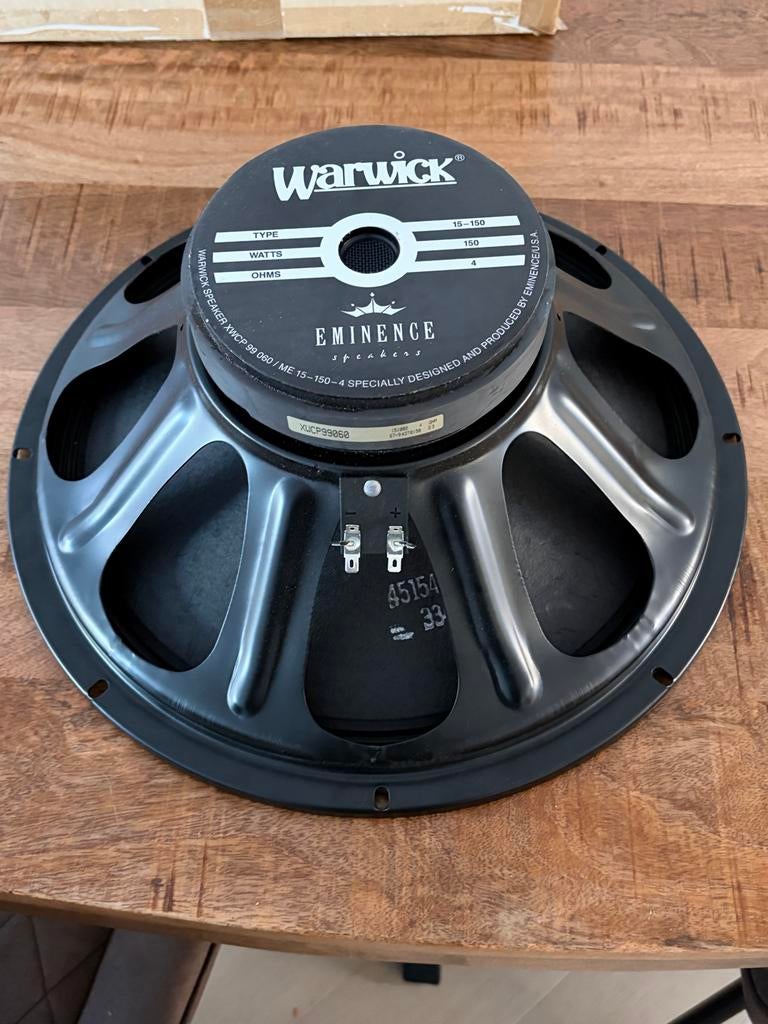 Warwick Eminence 15" Speaker 150W - NIEUW, Overige merken, Overige typen, Ophalen of Verzenden, Zo goed als nieuw