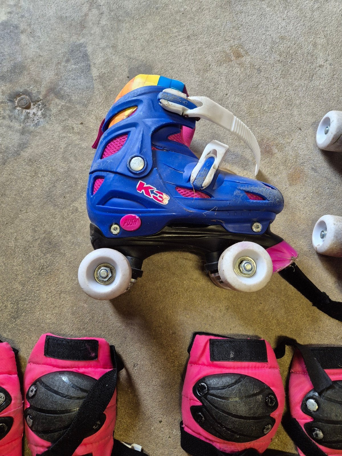 K3 rolschaatsen maat 34/37 met beschermers, Kinderen, Ophalen of Verzenden, Verstelbaar, Gebruikt