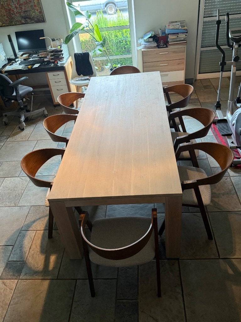 Eiken eettafel, Huis en Inrichting, Tafels | Eettafels, Ophalen, 100 tot 150 cm, Eikenhout, 200 cm of meer