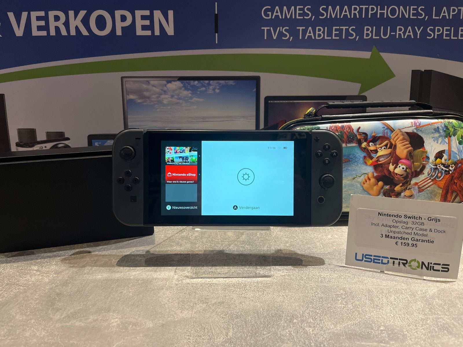 Nintendo Switch - Grijs (32GB) met accessoires en garantie, Spelcomputers en Games, Spelcomputers | Nintendo Switch, Ophalen of Verzenden