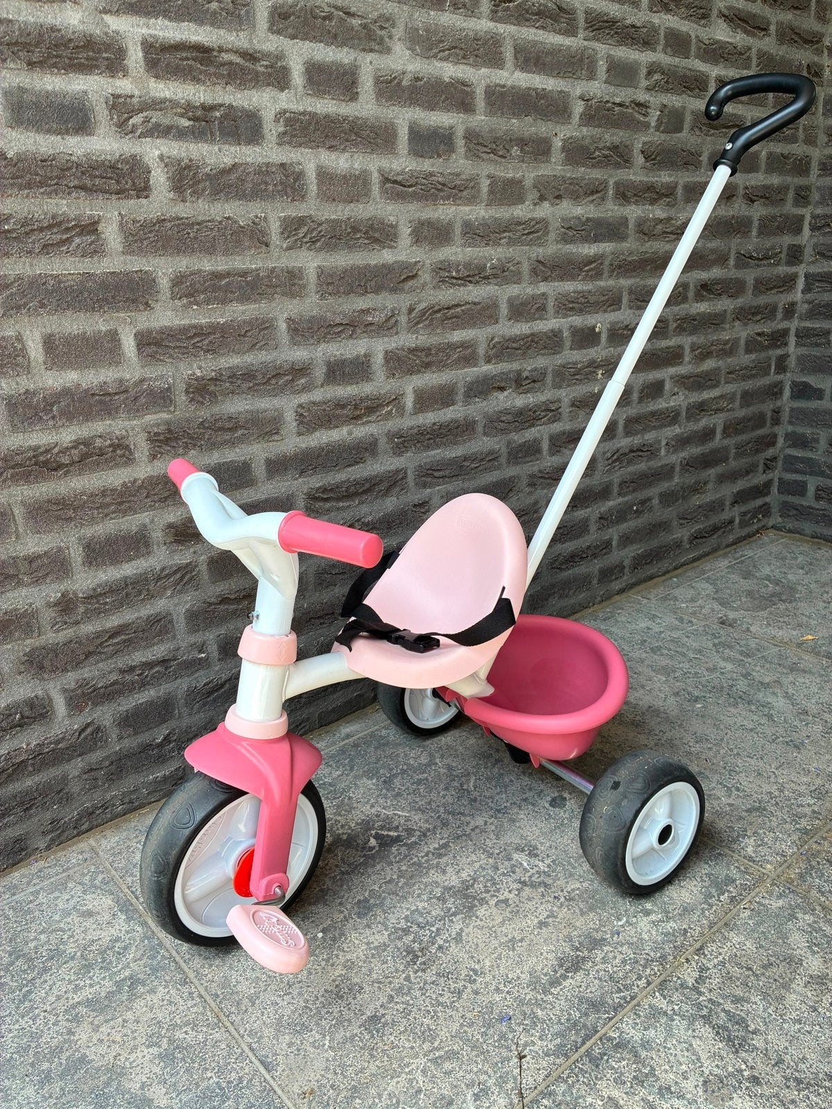 Roze driewieler met duwstang en opbergmandje, Ophalen, Gebruikt, Overige typen