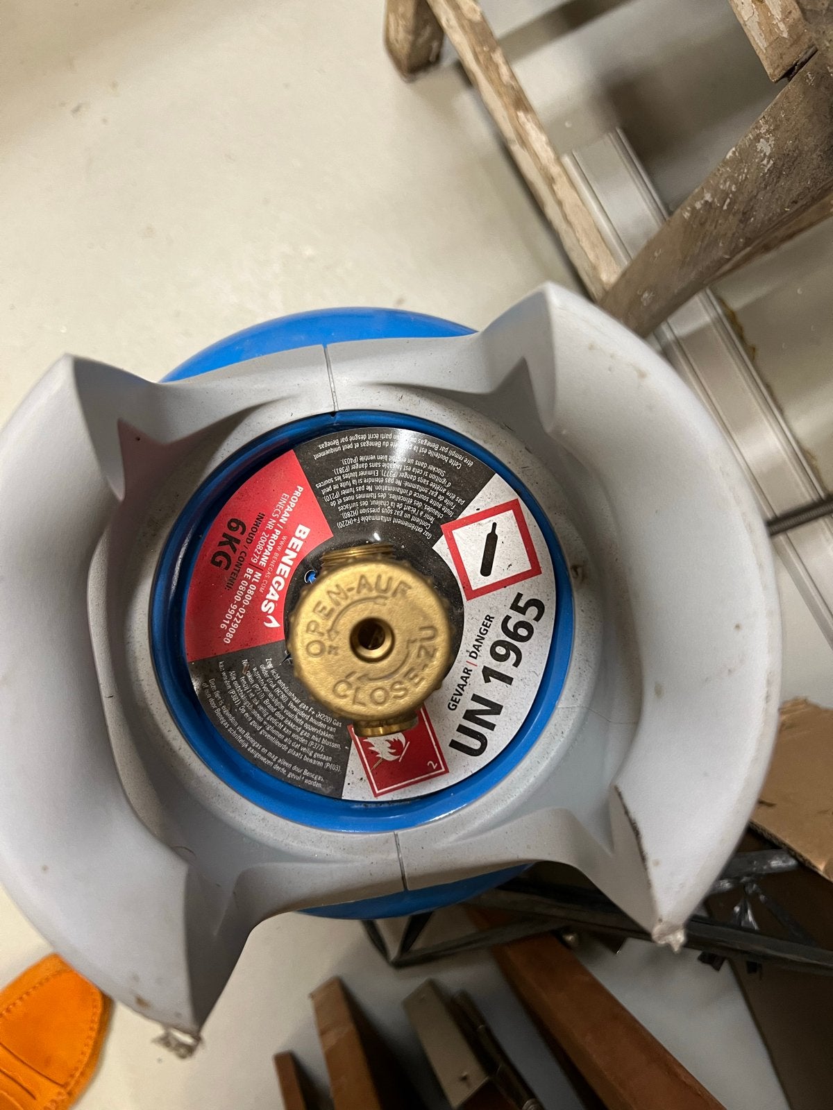 Gasfles 6KG Benegas - Ideaal voor BBQ of verwarming, Caravans en Kamperen, Kampeeraccessoires, Ophalen, Gebruikt