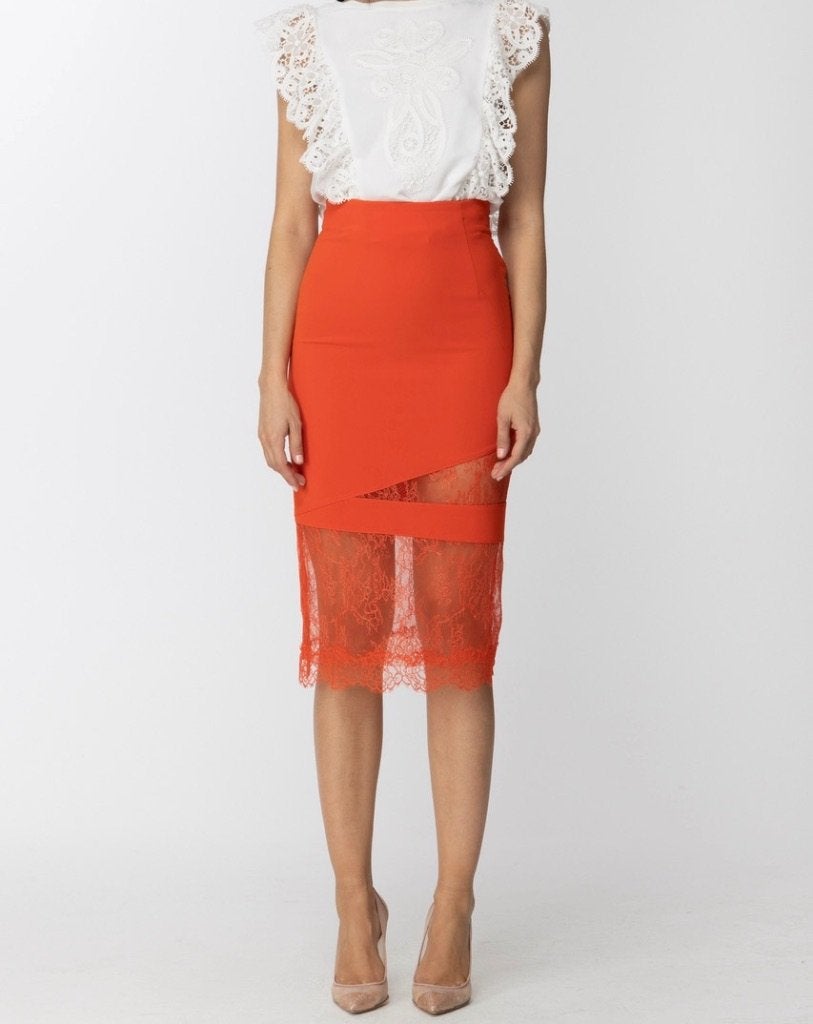 Elisabetta Franchi rok, Maat 38/40 (M), Overige kleuren, Nieuw, Knielengte