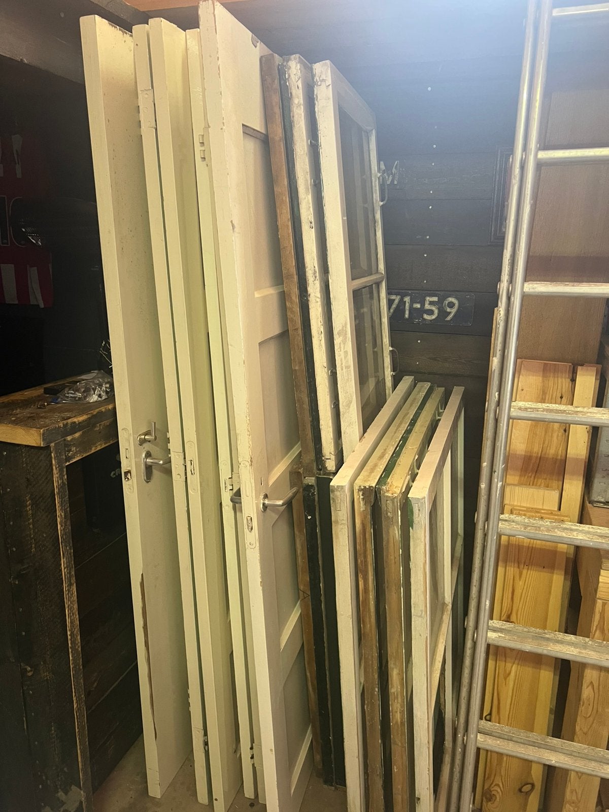 Oude paneeldeuren en ramen, Doe-het-zelf en Verbouw, Ophalen, Gebruikt, Binnendeur, 200 tot 215 cm