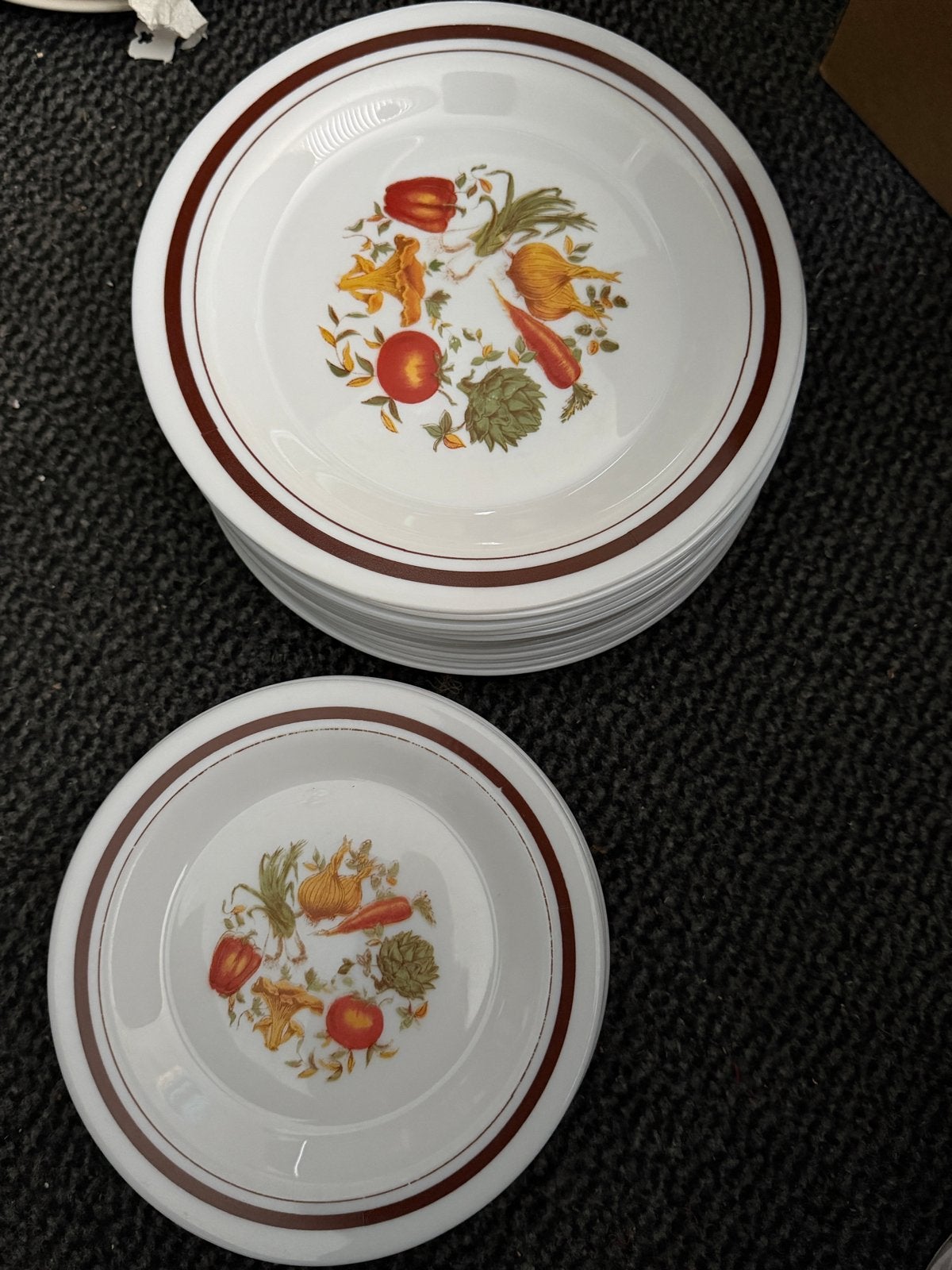 Vintage Arcopal France 'Vegetable' Servies 66 delig, Ophalen, Overige merken, Vintage, Compleet servies