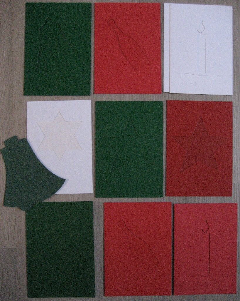 9 Passe Partout Kaarten Kerst - Diverse Motieven, Ophalen of Verzenden, Zo goed als nieuw, Kerst, Blanco kaart of Basiskaart