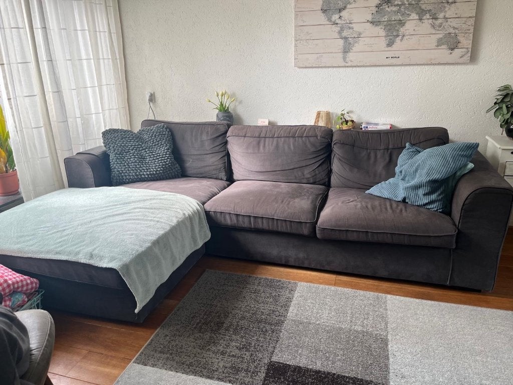 Bank gratis af te halen, Huis en Inrichting, Banken | Bankstellen, Ophalen, 250 tot 300 cm, Gebruikt, Hoekbank