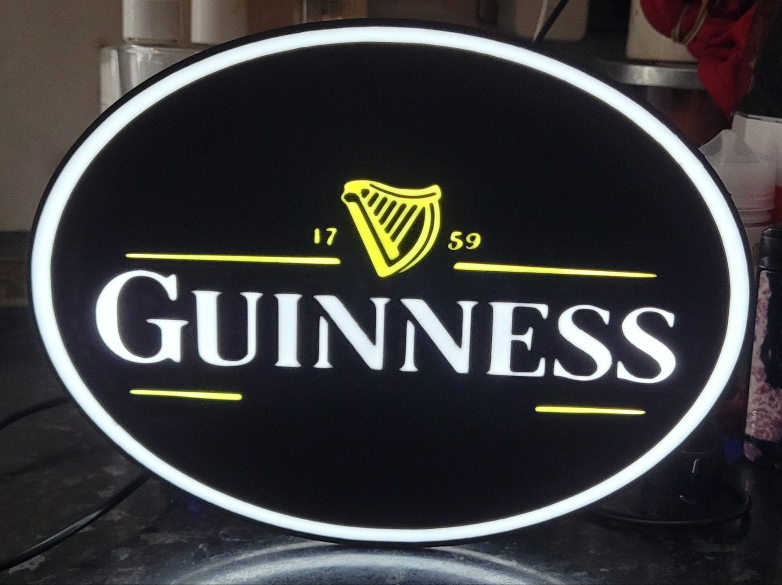 Deze prachtige Guinness lichtbak met heldere LED verlichting, Verzamelen, Ophalen of Verzenden, Nieuw, Reclamebord, Plaat of Schild