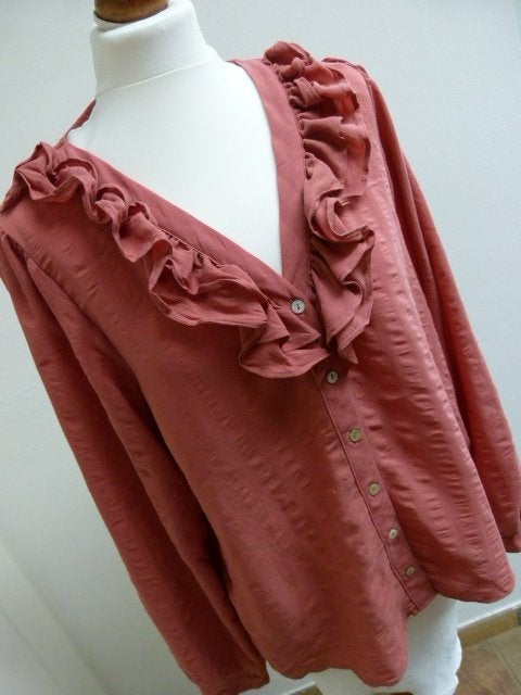 Bruine top tuniek met roezels ZARA, maat L, Maat 38/40 (M), Bruin, Zara, Ophalen of Verzenden