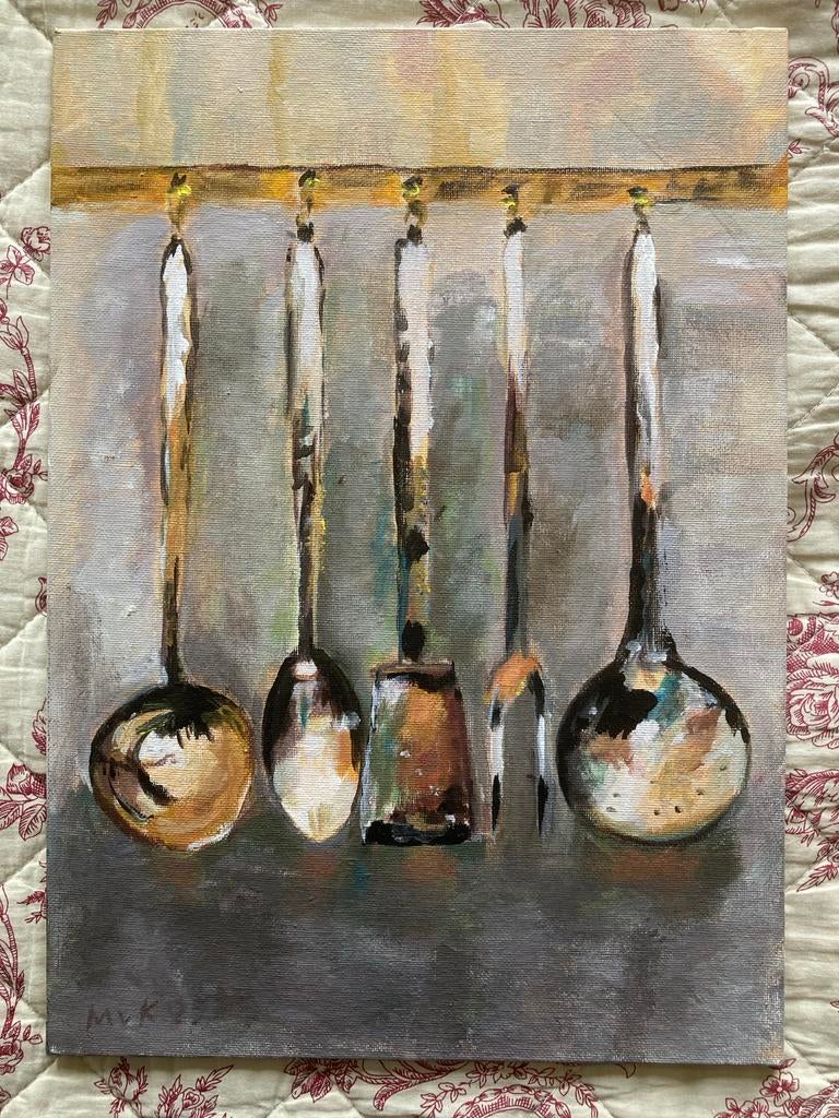Schilderij met keukenbestek, Ophalen of Verzenden