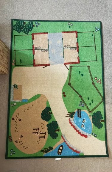 Schleich Boerderij-paardenstallen speelkleed - 95x133x0,5 cm, Ophalen, Gebruikt
