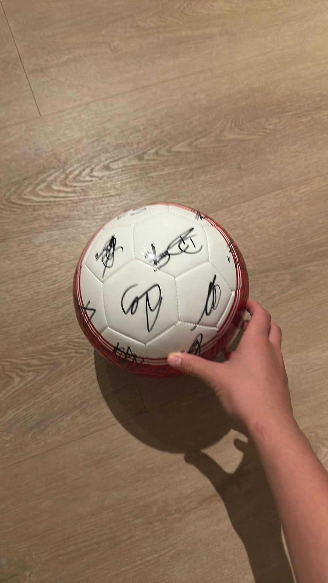 Ajax bal 24-25 gesigneerd door hele elftal, Ophalen of Verzenden, Zo goed als nieuw, Ajax, Shirt