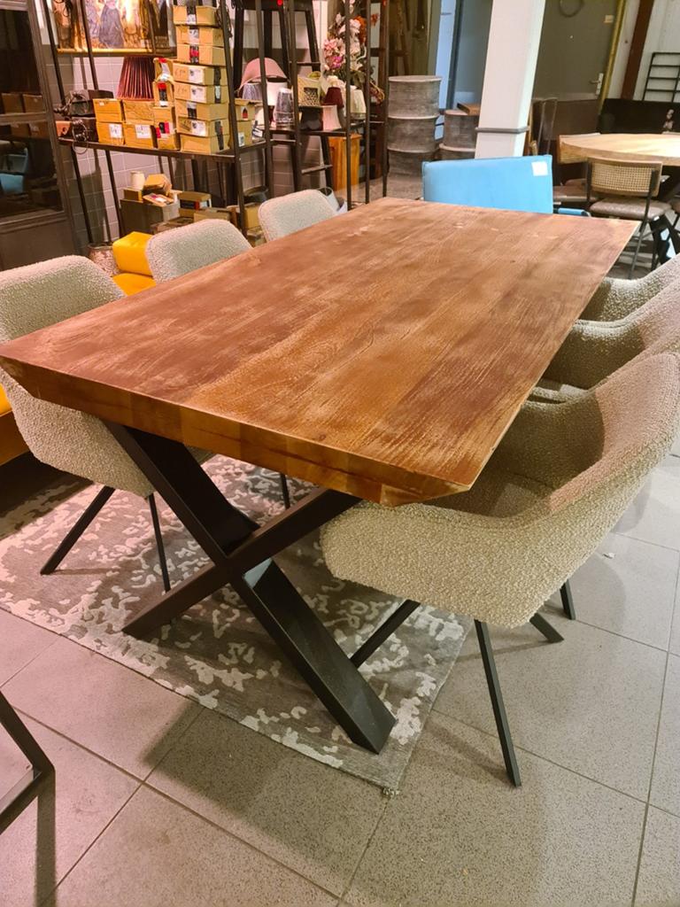 Nieuwe icathcers patta eettafel 200x100cm teakhout €395, Ophalen, ., Nieuw, Metaal