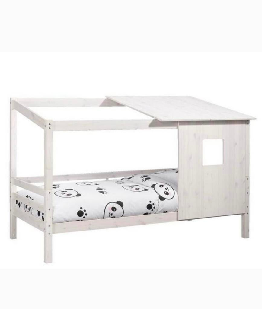 Kinderbed huisje wit met lattenbodem en lades, Kinderen en Baby's, Kinderkamer | Stapelbedden en Hoogslapers, Zo goed als nieuw