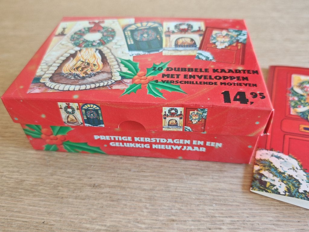 20 dubbele kerstkaarten vintage, Ophalen of Verzenden, Zo goed als nieuw