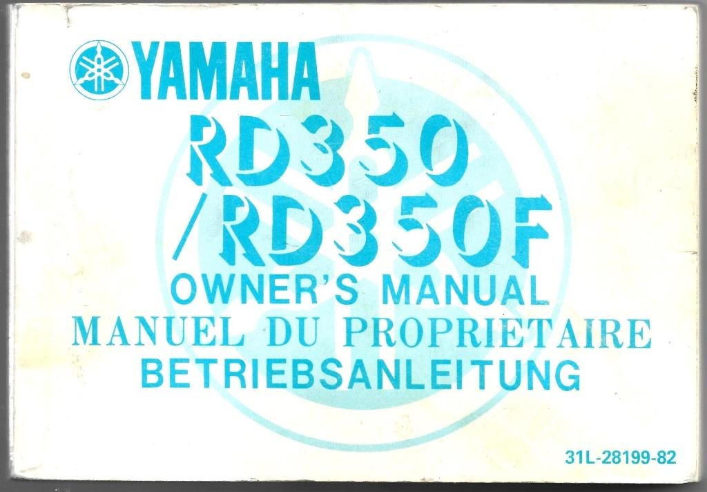 Yamaha RD350 RD350 F owner manual motor sportmotor, Motoren, Handleidingen en Instructieboekjes, Ophalen of Verzenden, Yamaha