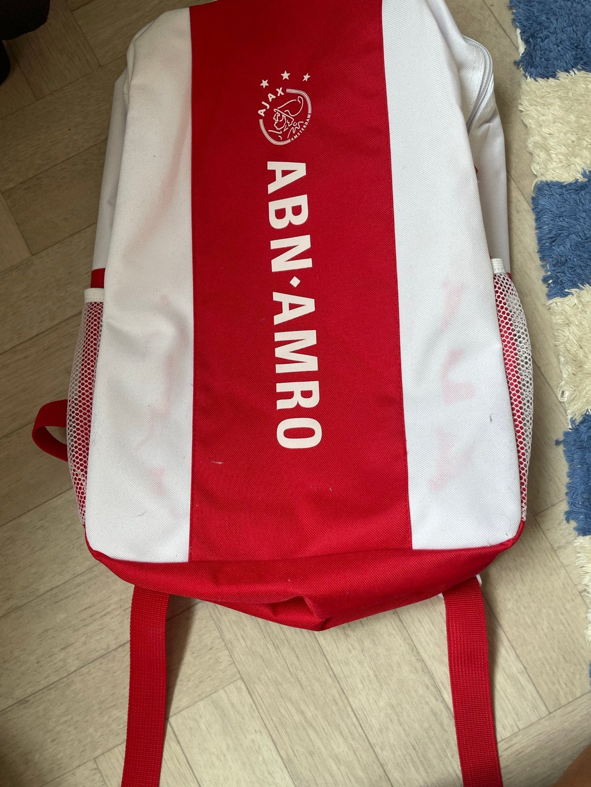 Ajax rugzak - Wit/Rood - ABN AMRO nieuw, Ophalen, Gebruikt, 25 tot 40 cm, Overige merken