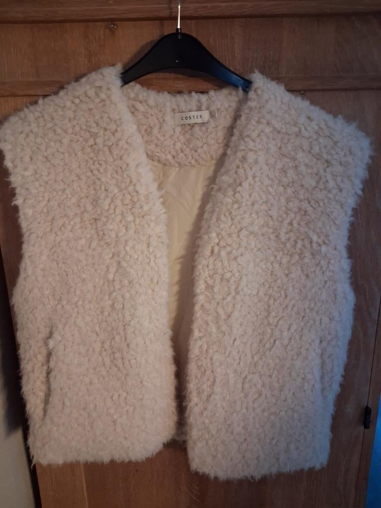 Costes Gevoerd Imitatiebont Gilet - Maat L (valt als M), Kleding | Dames, Maat 38/40 (M), Beige, Ophalen of Verzenden, Costes