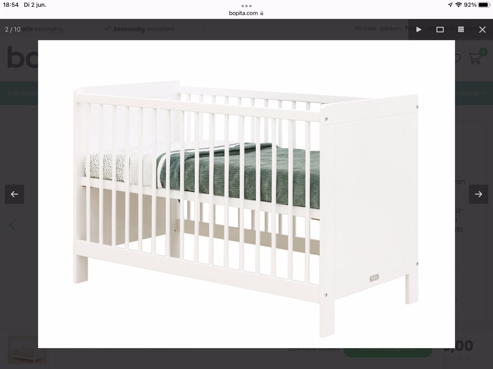 Ledikant BOPITA. Aerosleep matras,toebehoren.als nieuw, Kinderen en Baby's, Ophalen, Zo goed als nieuw, Ledikant