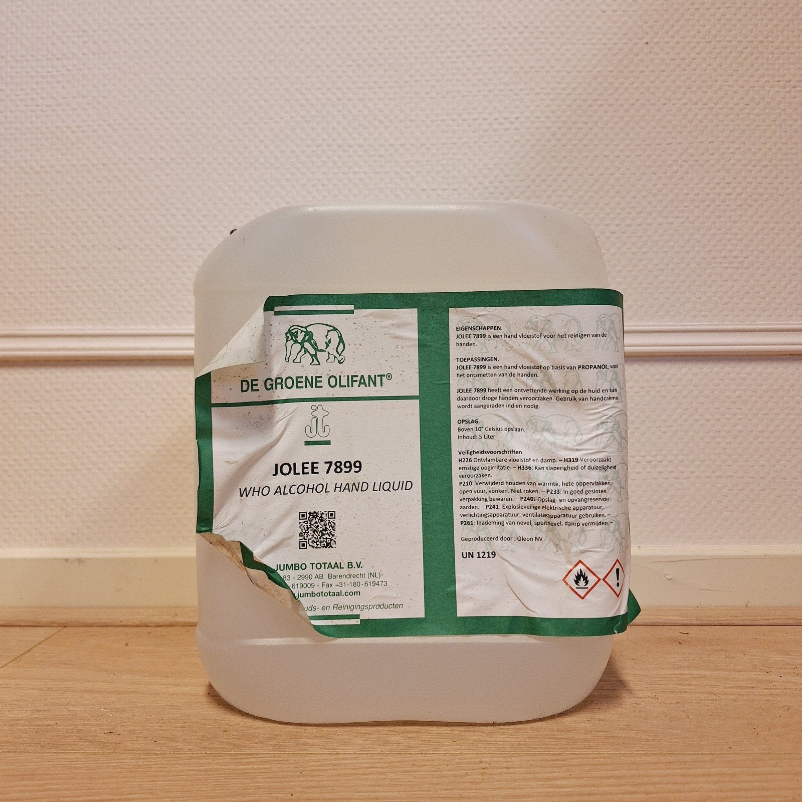 Nieuw: De Groene Olifant JOLEE 7899 WHO Alcohol Hand Liquid, ., Ophalen of Verzenden, ., Schoonmaakmiddel