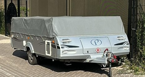Unieke Engelse folding caravan / wagen 6 pers– zeer compleet, Blauw, Aanwezig, Tot en met 6, Ophalen